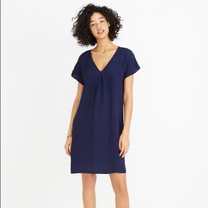 {madewell} moment dress in navy blue crepe
